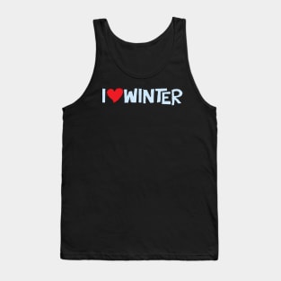 I Heart Winter Illustrated Text with a heart Tank Top